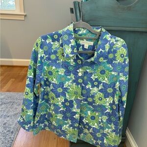 Appleseed's Blue and Green Floral Blazer
